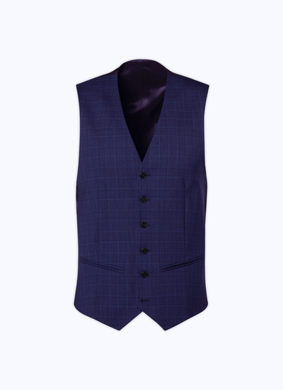 Gilet bleu homme serge de laine vierge Fursac - G3BILG-B570-31