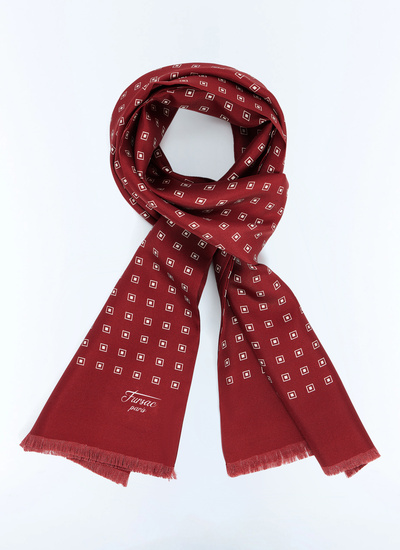Men's headscarf burgundy main fabric: 100% silklining: none Fursac - D2LFRA-LR06-C014