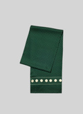 Green silk scarf with ecru polka dots - 22ED2FOUL-VR14/42