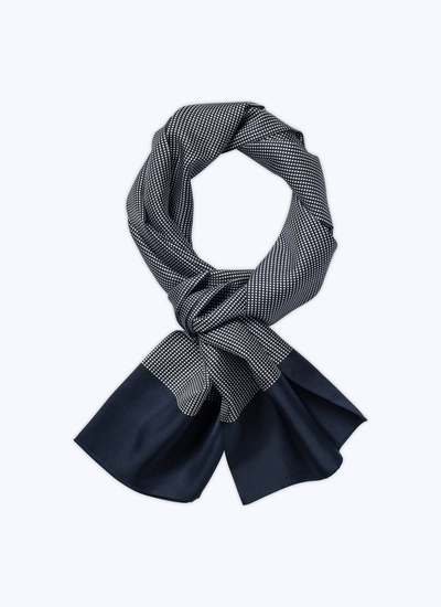 Men's headscarf navy blue silk Fursac - D2FOUL-B226-30