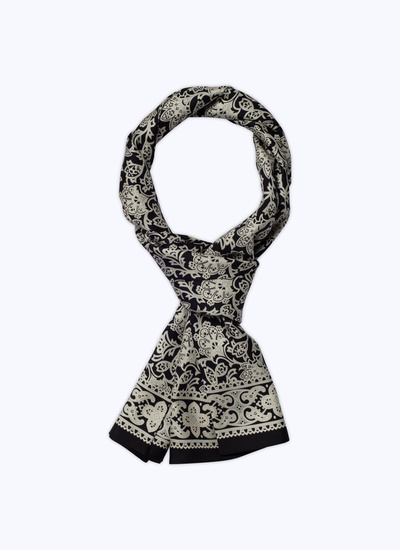 Men's headscarf black fancy print silk satin Fursac - 23ED2FOUL-BR21/20