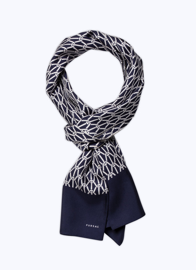 Men's headscarf navy blue silk satin Fursac - D2FOUL-DR31-D030