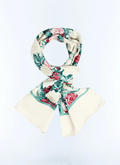 Silk twill scarf with floral pattern - D2FOUL-FR04-L001