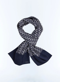 Silk twill scarf with scale pattern - D2FOUL-FR02-D030