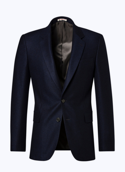 Men's blue, navy blue basket weaved cashmere jacket Fursac - V3AXEL-MV23-31