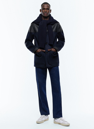 Navy blue jacket with hood deals