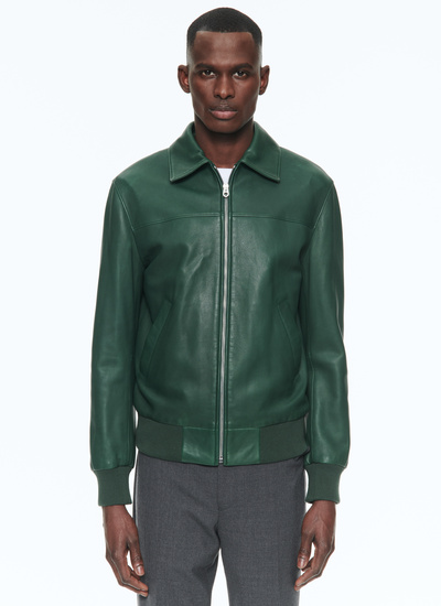 Men's jacket green lamb leather Fursac - 23EM3BRAD-VL09/42