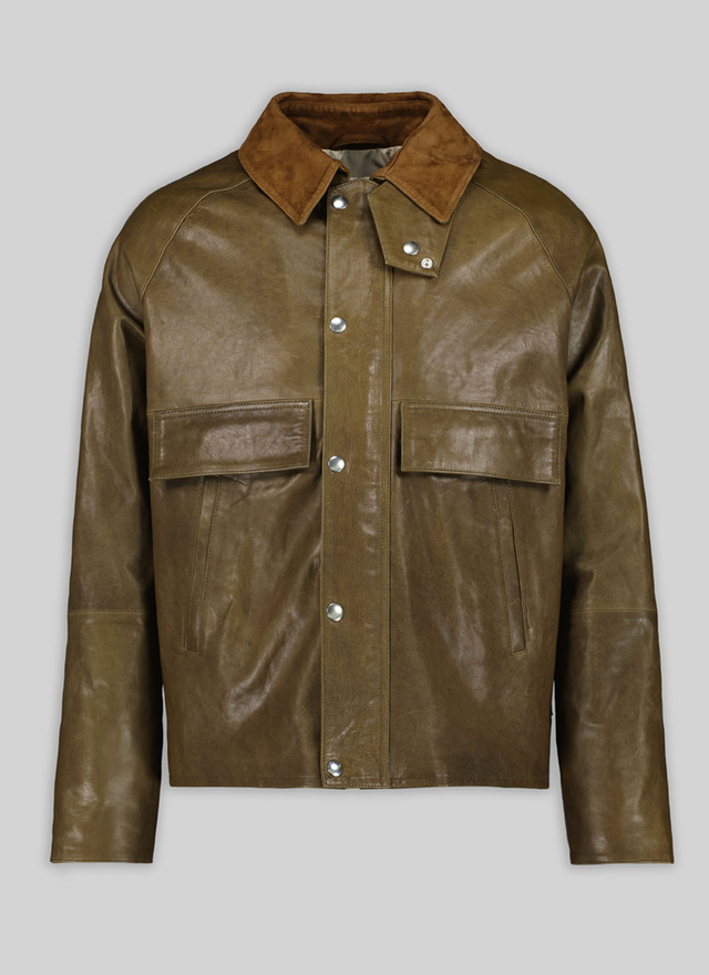 Men's olive green jacket Fursac - 21HM3TANK-TL01/44