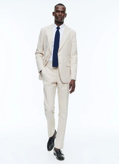 Men's jacket beige cotton and linen canvas Fursac - V3DODI-DX03-A005