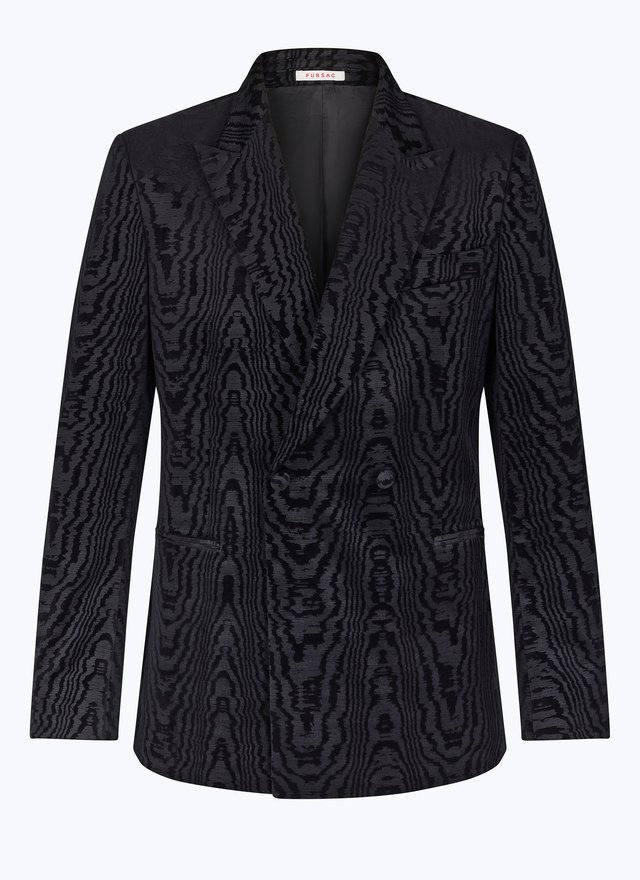 Men's black - moiré pattern jacket Fursac - V3ELBA-EC25-B020