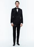 Double-breasted velvet tuxedo jacket - V3ELBA-EC25-B020