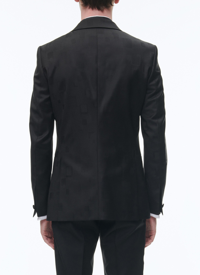 Men's wool jacquard jacket Fursac - V3COXI-CC57-B020