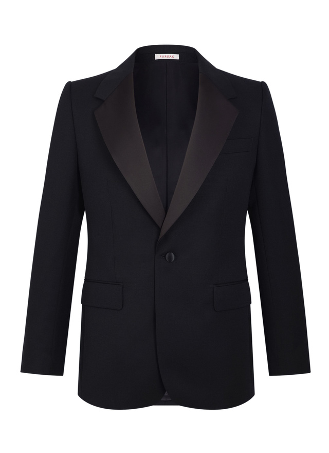 Men's black main fabric: 100% virgin woolunder collar: 80% polyester, 20% viscosetop collar: 100% polyesterbody lining: 100% viscose jacket Fursac - V3LINO-LV01-B020