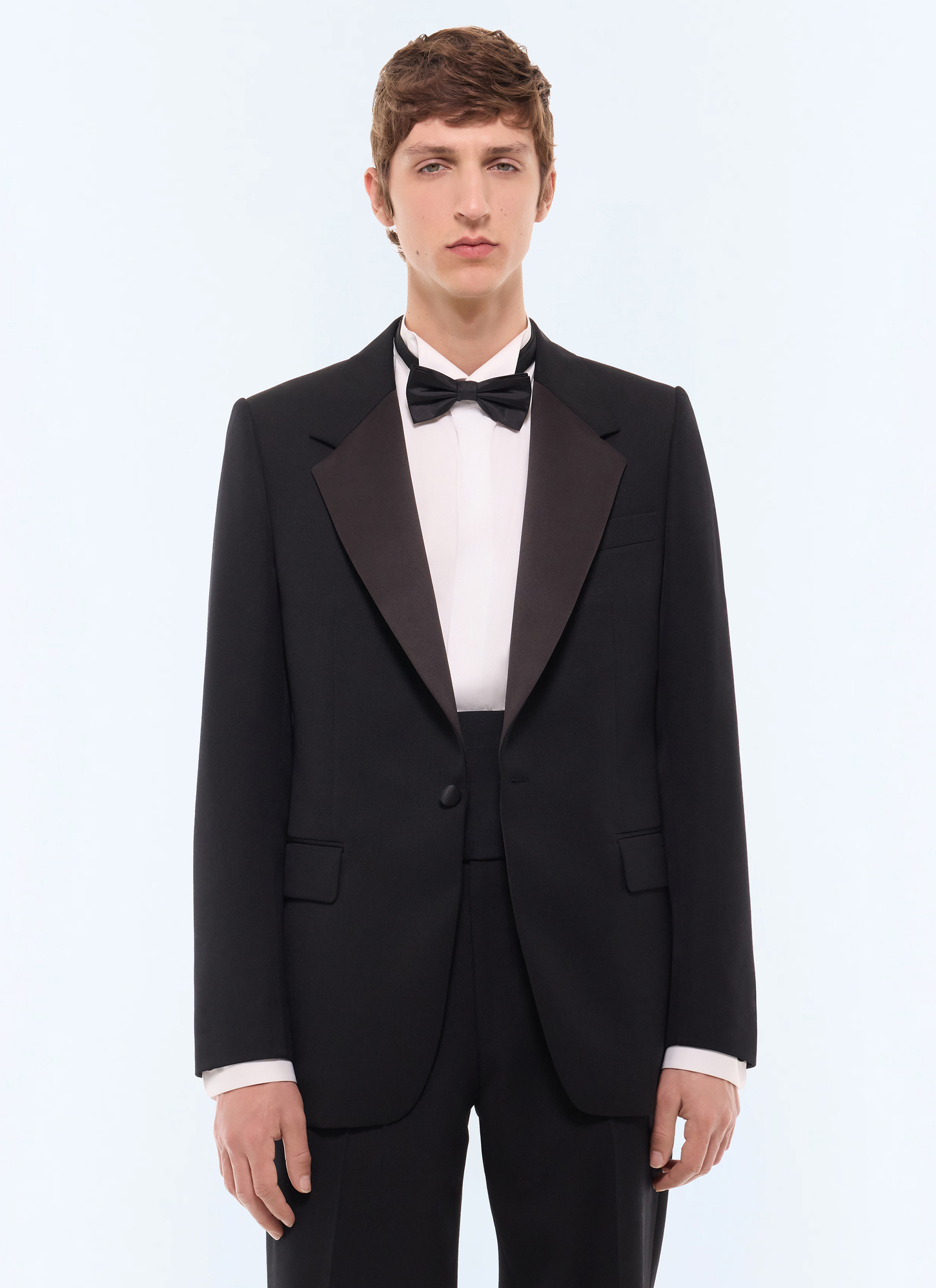 Men's jacket black main fabric: 100% virgin woolunder collar: 80% polyester, 20% viscosetop collar: 100% polyesterbody lining: 100% viscose Fursac - V3LINO-LV01-B020