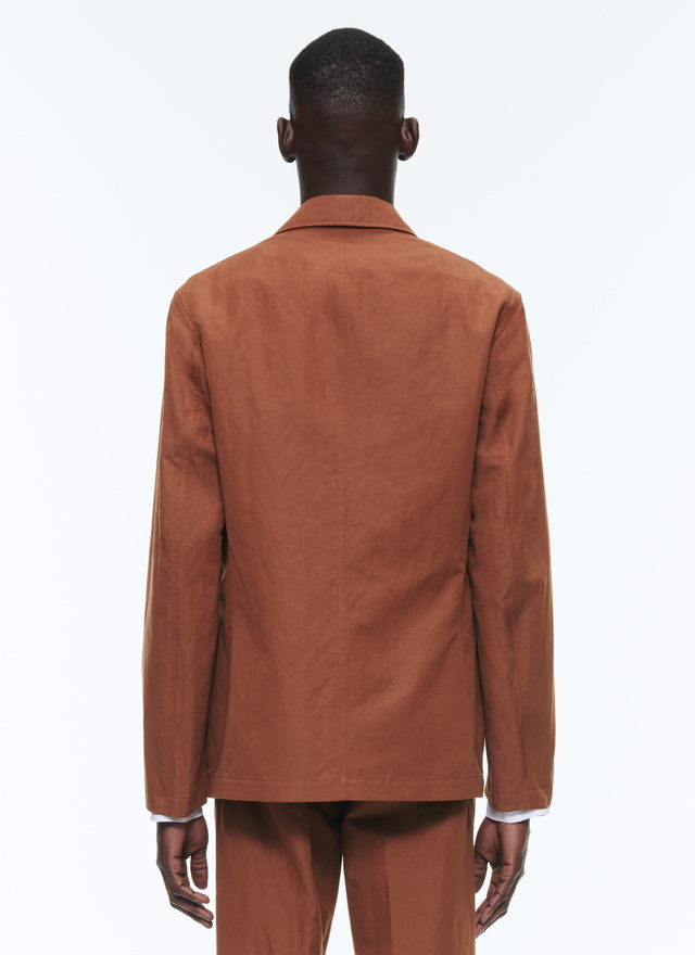 Men's camel brown jacket Fursac - V3DANA-DX06-G005