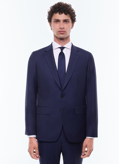Men's jacket carbon blue wool serge Fursac - V2AIDO-AC80-31
