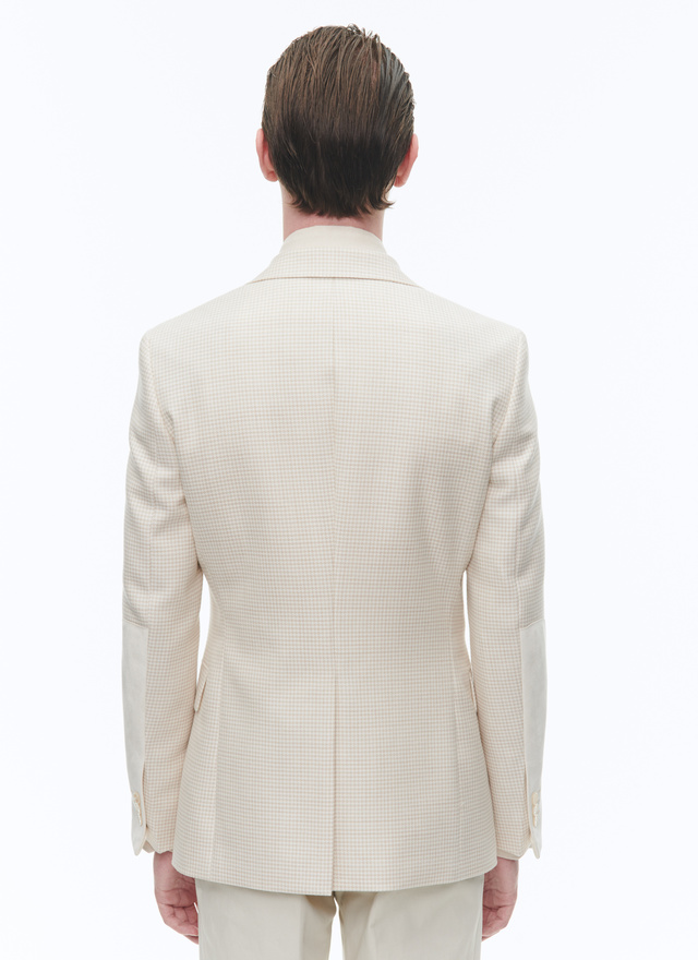 Men's beige, ecru virgin wool and cotton suede jacket Fursac - V3CILA-CV09-A004