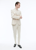 Wool jacket with suede yokes - V3CILA-CV09-A004