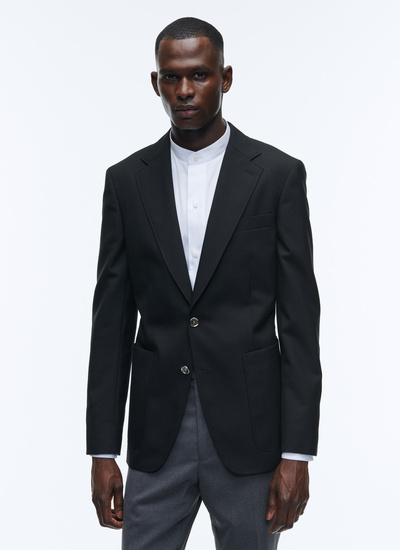 Men's jacket black virgin wool Fursac - 22HB3ABBO-AV06/20