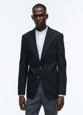 Black wool canvas blazer jacket - B3ABBO-AV06-20