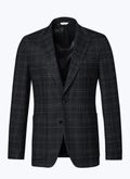 Black wool serge jacket with checks - V3ATAL-AV34-20