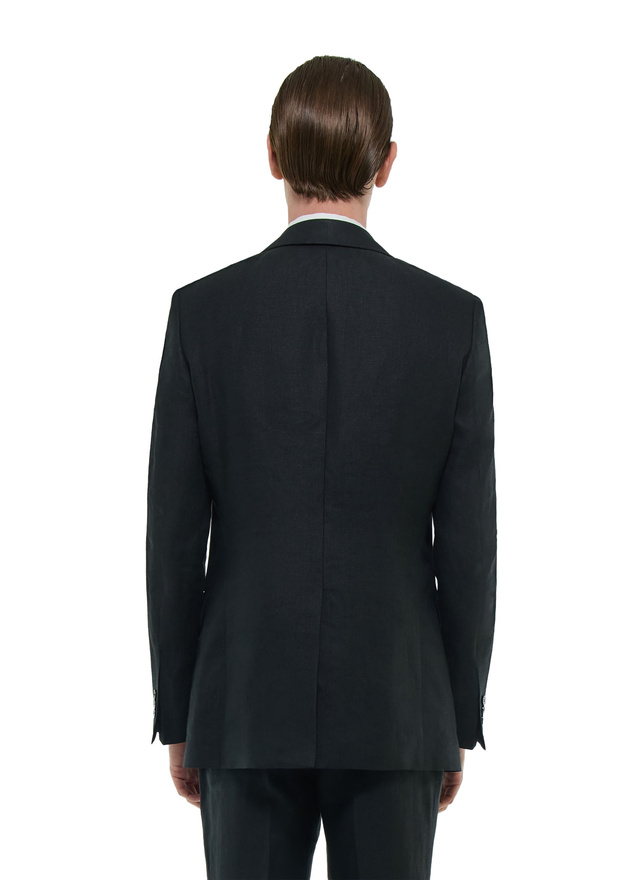 Men's jacket black certified linen canvas Fursac - V3FEDO-FX13-B020