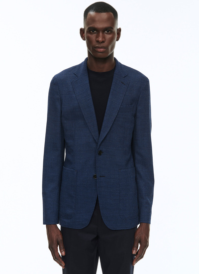 Men's jacket blue blended wool jacket Fursac - 23EV3VALA-BV03/33