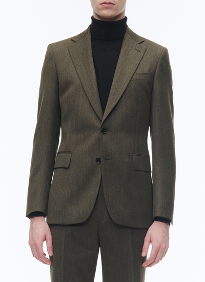 Men's jacket bronze flecked virgin wool cover Fursac - V3BULL-CX28-H016