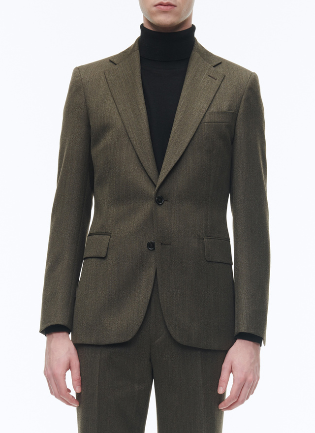 Men's jacket bronze flecked virgin wool cover Fursac - V3BULL-CX28-H016