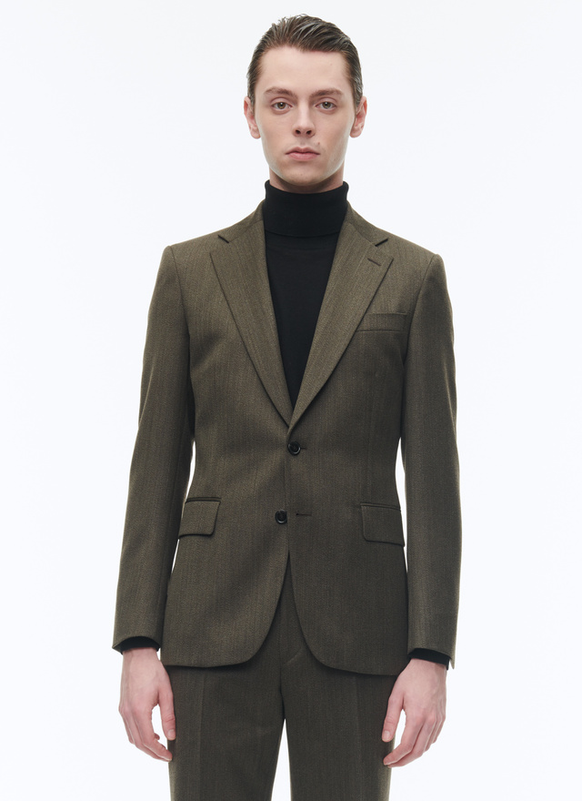 Men's jacket bronze flecked virgin wool cover Fursac - V3BULL-CX28-H016