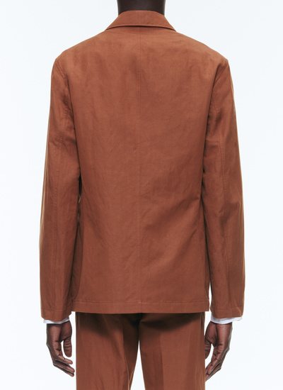 Men's camel brown jacket Fursac - V3DANA-DX06-G005