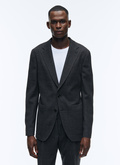 Charcoal grey basket weaved wool jacket - 22HV3ATAL-AX03/21