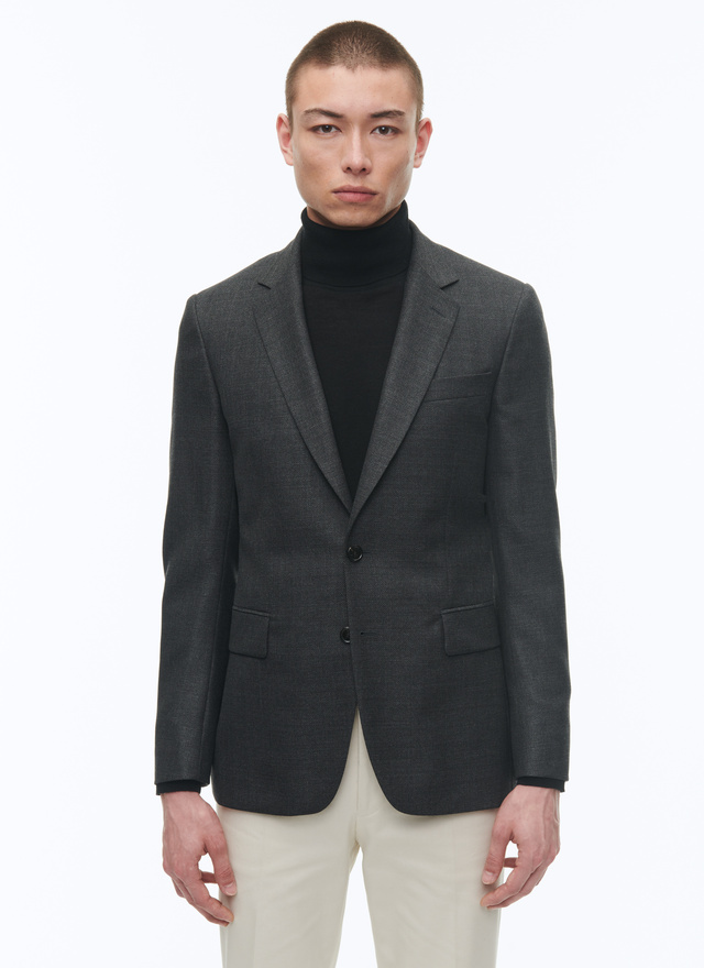 Men's jacket charcoal grey virgin wool Fursac - V3BAXI-CV24-B021