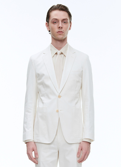 Men's jacket ecru cotton gabardine Fursac - V3BAMO-BX02-02
