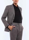 Straight cut herringbone wool jacket - V3GITO-CX40-B022