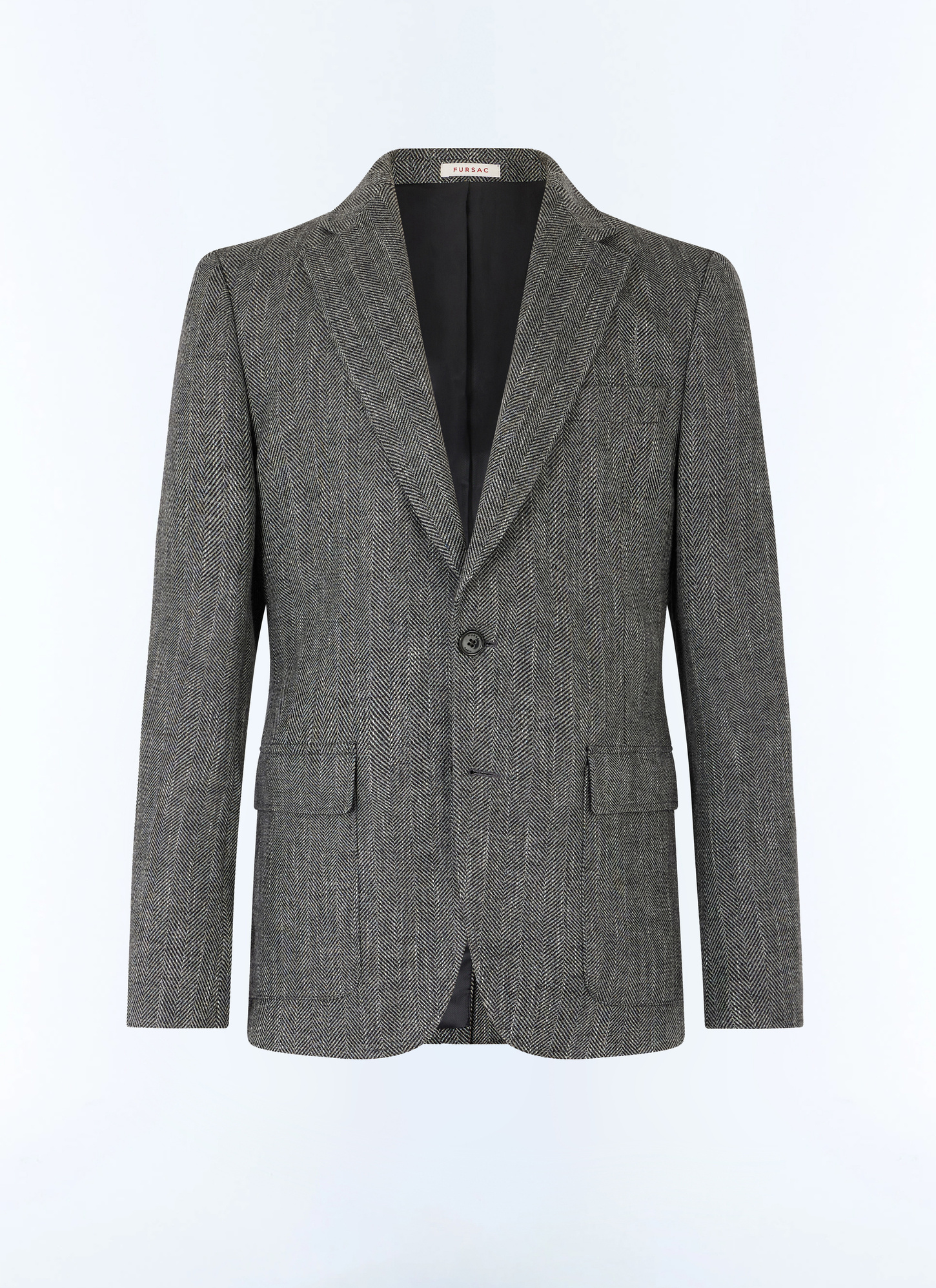 Men's grey virgin wool, cotton and linen jacket Fursac - V3GITO-CX40-B022