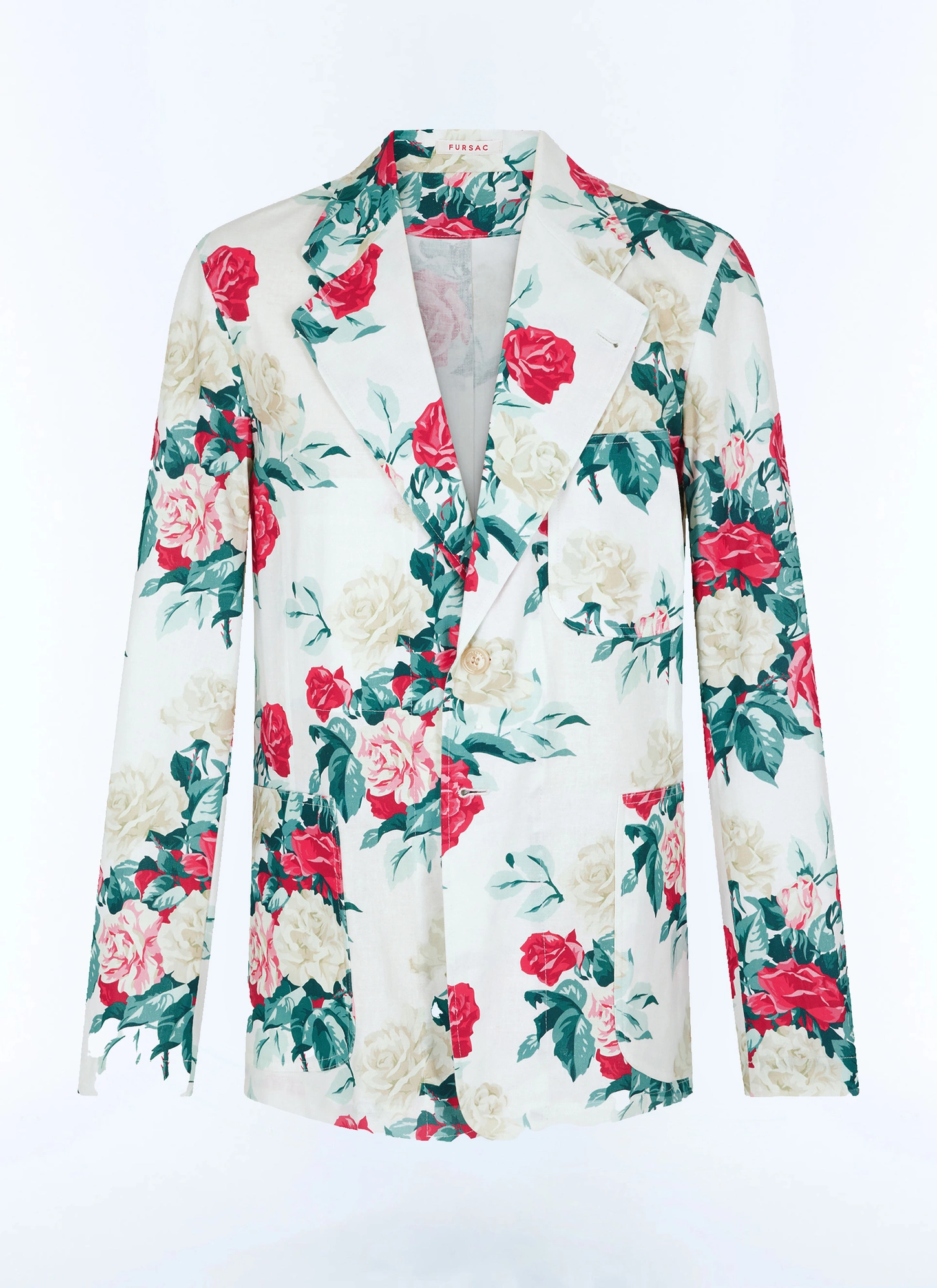 Men's pink cotton and linen canvas jacket Fursac - V3FANA-FX12-L001