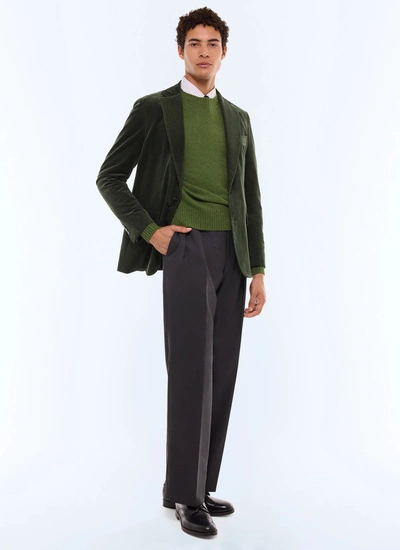 Men's jacket green certified corduroy Fursac - V3GLAM-GX41-H012