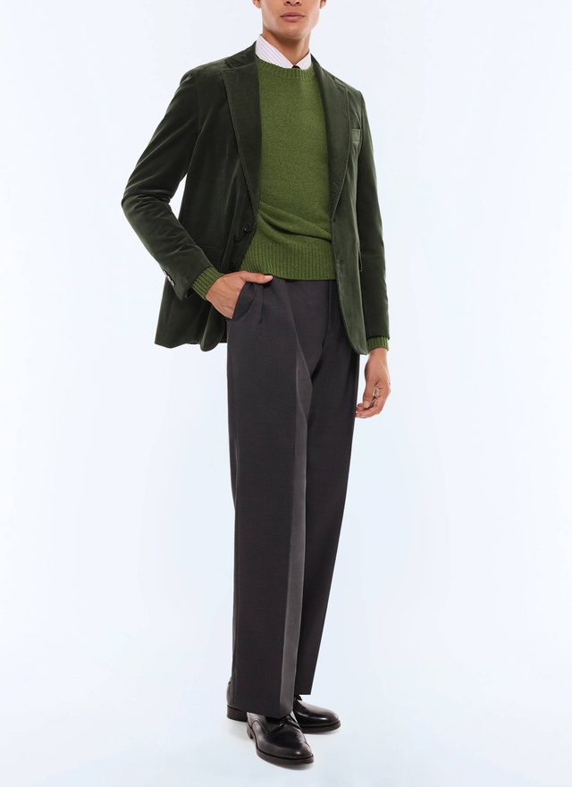 Men's jacket green certified corduroy Fursac - V3GLAM-GX41-H012