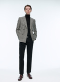 Wool double-breasted Prince of Wales jacket - V3AMOS-AV36-24