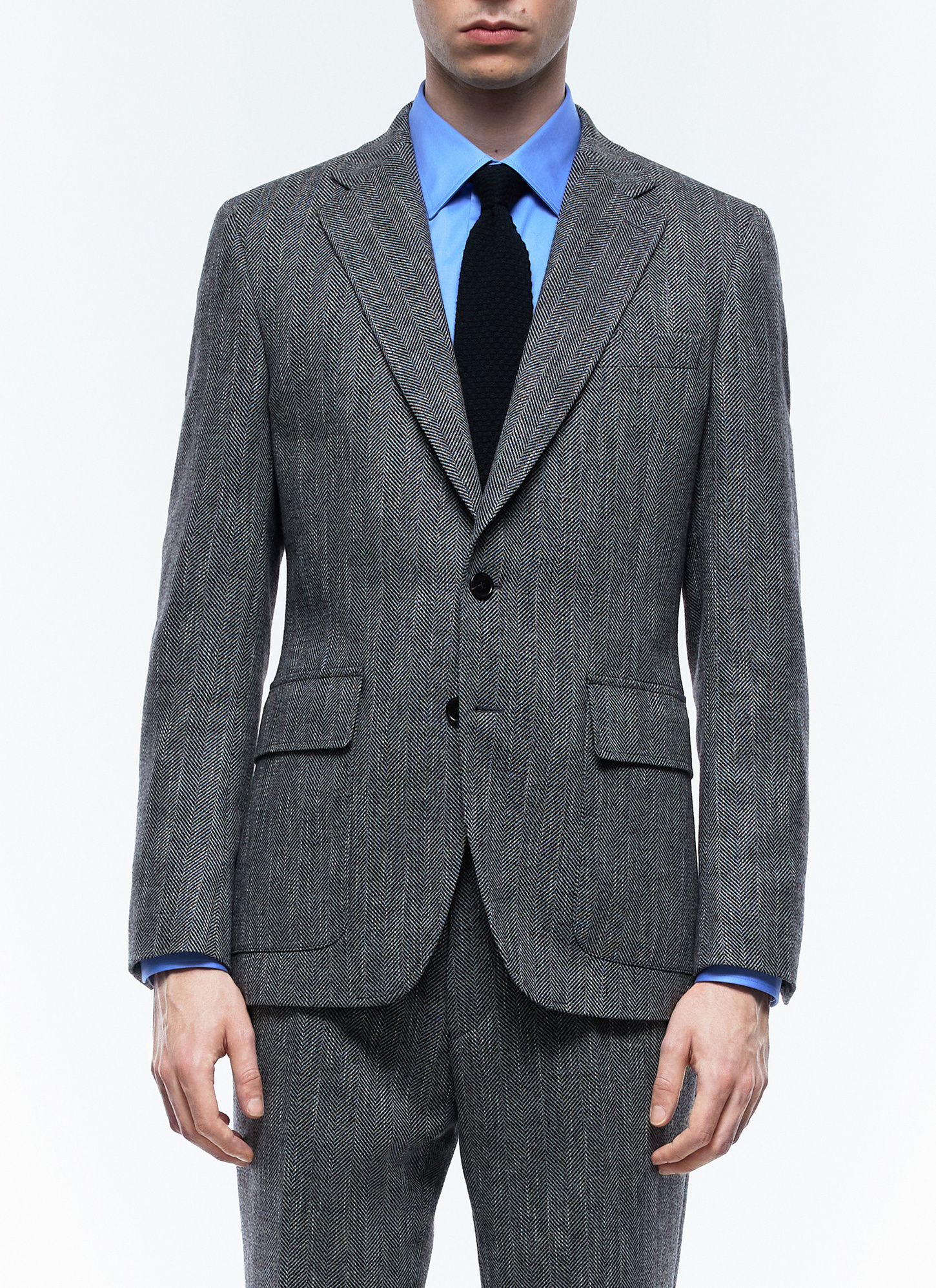 Men's jacket grey virgin wool, cotton and linen Fursac - V3CITO-CX40-B022