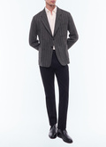 Straight cut herringbone wool jacket - V3ESNA-EV07-B021
