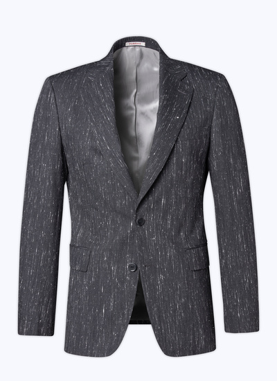 Men's grey blended wool serge jacket Fursac - V3BULL-BV10-22