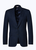 Navy blue basket weaved wool jacket - 22HV3AXEL-AV04/31