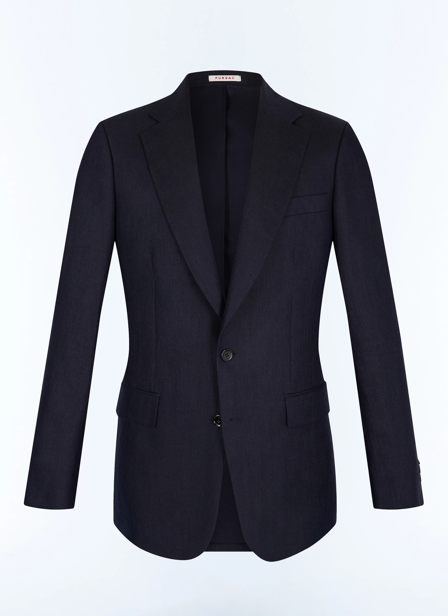 Men's blue, navy blue certified linen jacket Fursac - V3JADA-JX02-D030