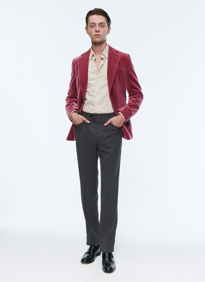 Men's jacket rapsberry pink velvet Fursac - 22HV3ALLO-RC66/76