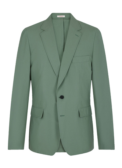 Men's green organic cotton canvas jacket Fursac - V3FAFO-FX14-H006