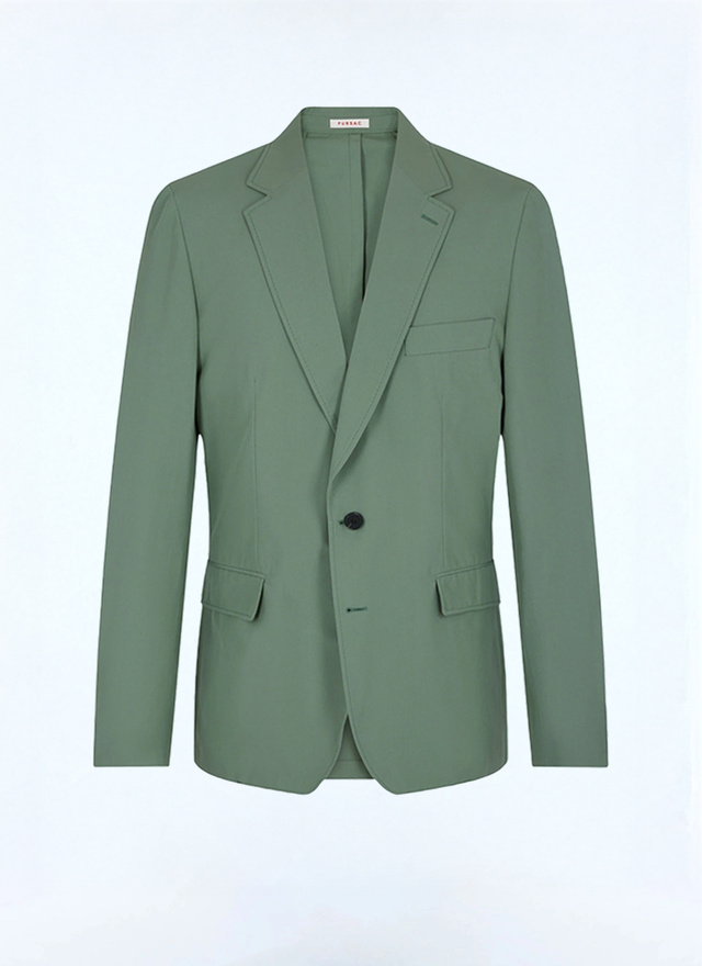 Men's green organic cotton canvas jacket Fursac - V3FAFO-FX14-H006
