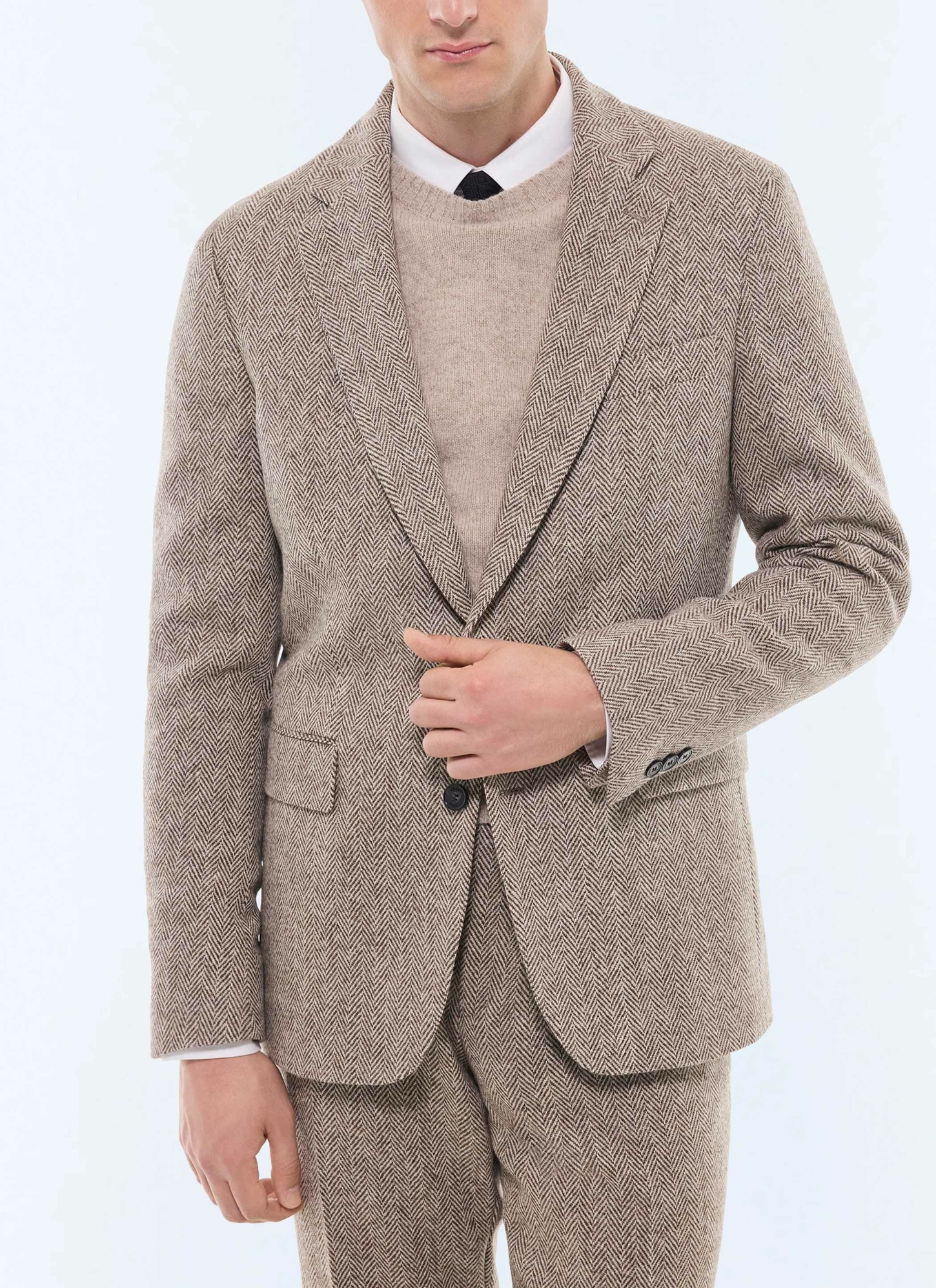 Men's jacket taupe beige virgin wool Fursac - V3FRAT-GX02-G018