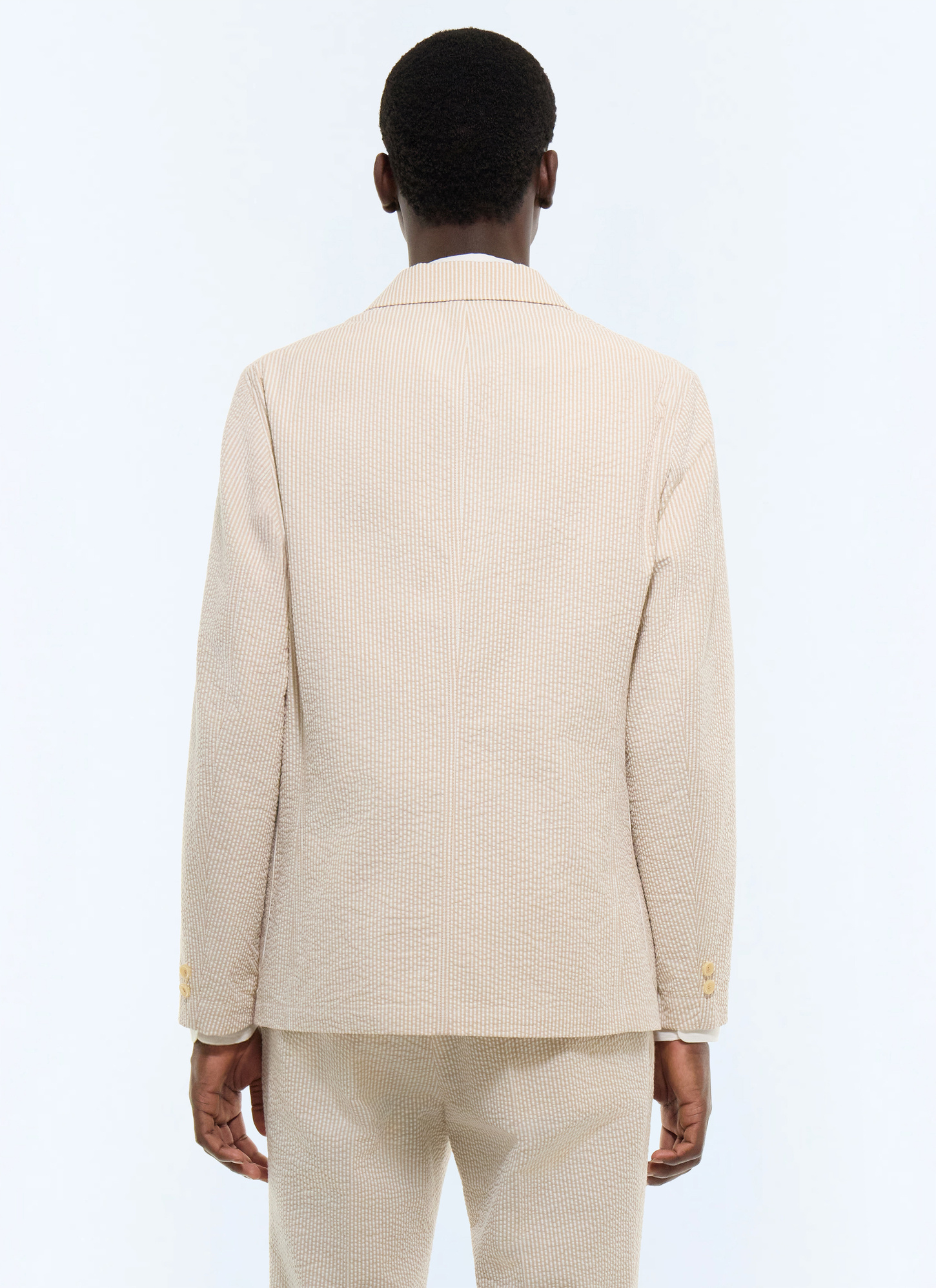 Men's organic cotton seersucker jacket Fursac - V3JANA-LX15-A008